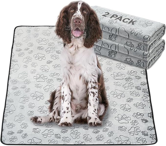 Qeils Reusable Puppy Pads, 2 Pack Washable Pee Pads for Dogs, Non Slip Wee Wee pad, Absorbent and Leakproof Training Mats for Potty, Crate, Playpen, Bed, Sofa, 48"x 30"