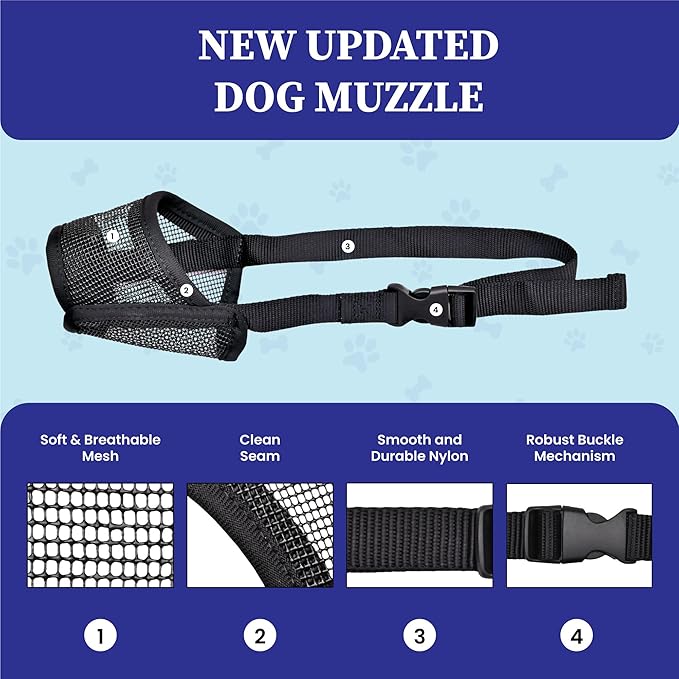 Dog Muzzle for Small Dogs – Soft Air Mesh Muzzle for Small Dog | Perfect for Barking and Biting Prevention