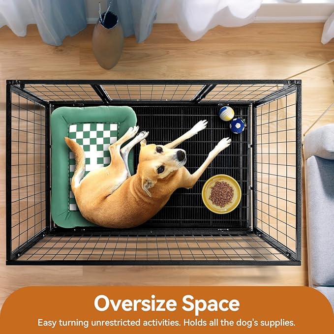 Oranland 48 inch Wire Dog Crate,2025 New Upgraded Stackable Dog Crate for Nursing Mother Dogs & Puppies,Large Dog Kennel with Reinforced Frame,Sturdy Locks Design/Removable Tray