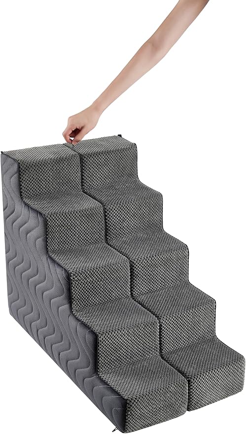 Dog Stairs for Bed, Dog Steps for High Bed, Pet Steps for Small Dogs and Cats, Non-Slip Balanced Pet Ramp Indoor