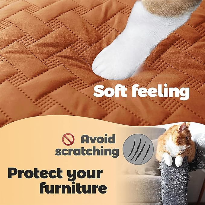 gogobunny 100% Double Sided Waterproof Dog Blanket Soft Pet Bed Cover Reversible Protect Furniture Couch Sofa Car for Puppy Cat Kids (Dark Pumpkin/Light Pumpkin, 82x82 Inch (Pack of 1))