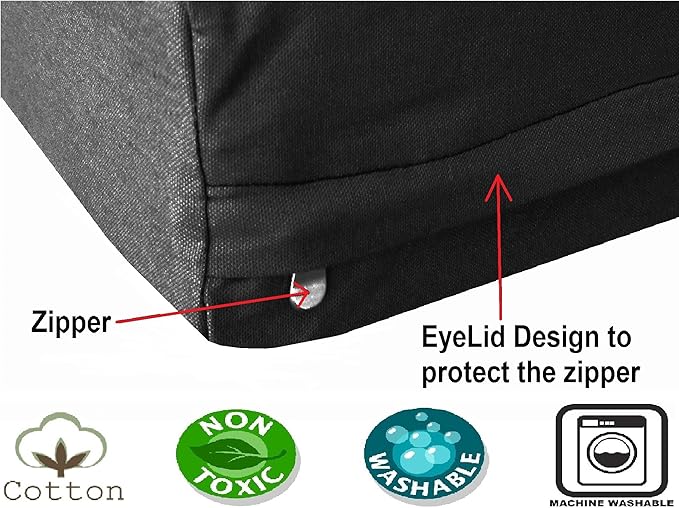 Dogbed4less Orthopedic Gel Cooling Memory Foam Dog Bed with Waterproof Liner and External Canvas Cover for Small to Medium Pet 35X20X4 Inches