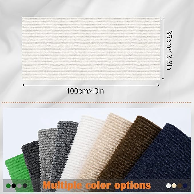 Cat Scratch Furniture Protector - 40" x 13.8" Trimmable Self-Adhesive Cats Claws Scratch Pads, DIY Cat Climbing Couch Protector for Scratch Post Cat Tree Replacement Indoor (Cream White)