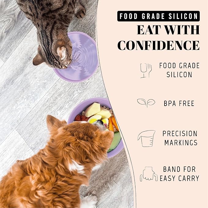 AVERYDAY 50 Oz Travel Dog Bowls with Lids, 2-in-1 Portable Pet Bowls for Food and Water, Leakproof Travel Dog Food & Water Bowl for Outdoor, Camping, Travel Dog Feeding Bowl, Daycare Pet Bowls