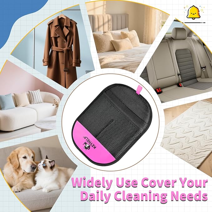 Pet Hair Removal Glove for Dogs & Cats, Newly Upgraded Reusable Electrostatic Pet Hair Gloves, Pet Hair Remover Tool for Clothing, Couch, Carpet, Car Seat（Pink）