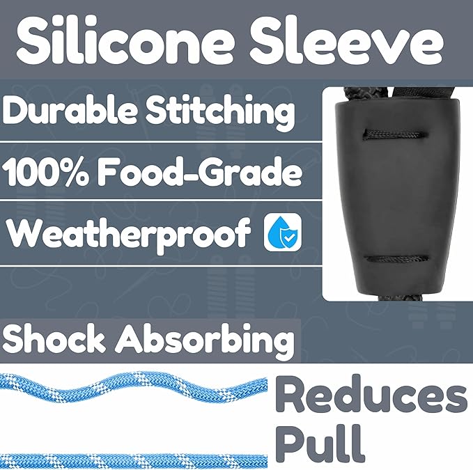 Premium 6 Ft Dog Leash - Two Extra Padded Handles, Heavy Duty Leashes for Medium Dogs to Large Breeds, Reflective, Shock-Absorbing, Anti-Pull Rope Leash, Strong Pet Lead for Everyday Walks - Roam Gear