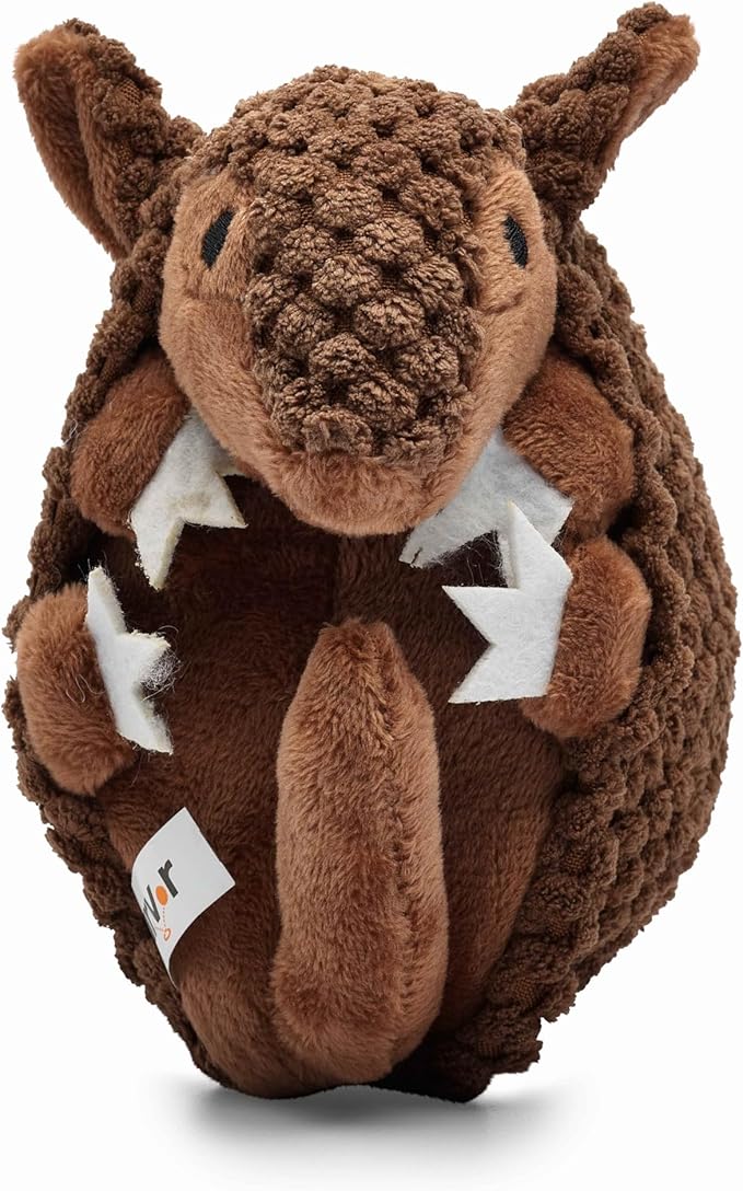 Flourish Pets 3 in 1 Multi-Layer Chew Toy for Active Dogs | Non-Toxic BPA Free Double Stitched Soft Fabric Exterior Dog Toys | Long-Lasting Dog Plush Toys – Small Armadillo 5.5"