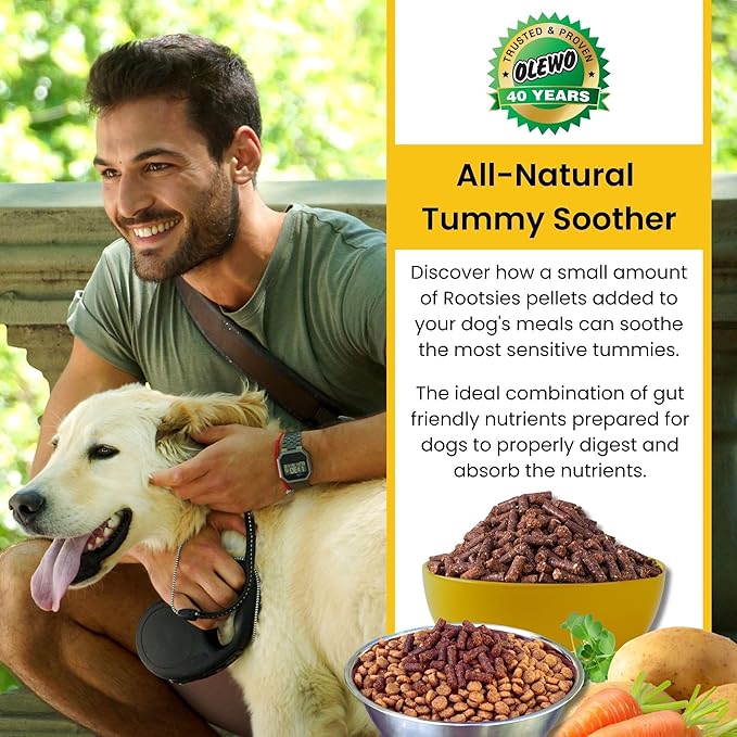 Olewo Rootsies Food Topper – Sensitive Stomach Dog Food, Fiber for Dog Stool Hardener, Dog Food Toppers for Picky Eaters, Probiotics for Dogs Digestive and Dog Gut Health, 2.2 lbs