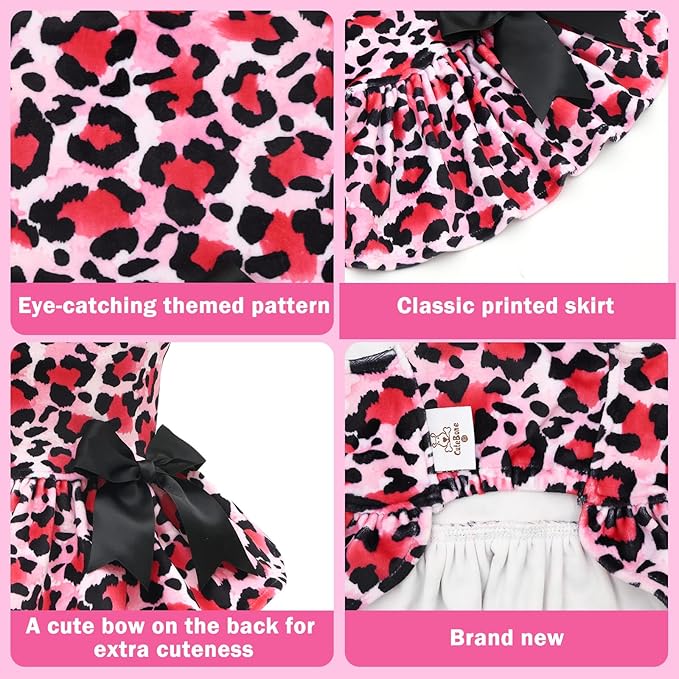 CuteBone Velvet Dog Dresses for Small Dogs, Stylish & Soft Fabric, Comfortable Fit for Everyday Wear, Perfect for Special Occasions NCVA10S