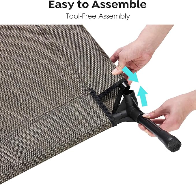 Veehoo Outdoor Elevated Dog Bed for Small Dogs, Cooling Raised Dog Cots Beds Training Platform Off Ground Hammock with Breathable Mesh, No-Slip Feet, 22"x17", Brown