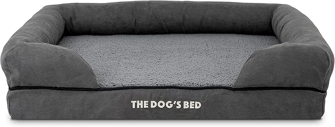 The Dog's Bed Replacement Outer Cover ONLY (Outer Cover ONLY - NO Bed, NO Waterproof Inner) for The Dog's Bed, Washable Plush Fabric, Medium (Grey Plush)
