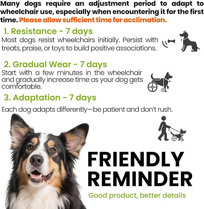 4 Wheels Dog Wheelchair for Front/Hind Legs - Mobility Aid for Small Dogs with Paralyzed, Injured, Post-Surgery or Senior Pets to Reclaim Mobility（4Wheels-XS, for Small Breed Dog）