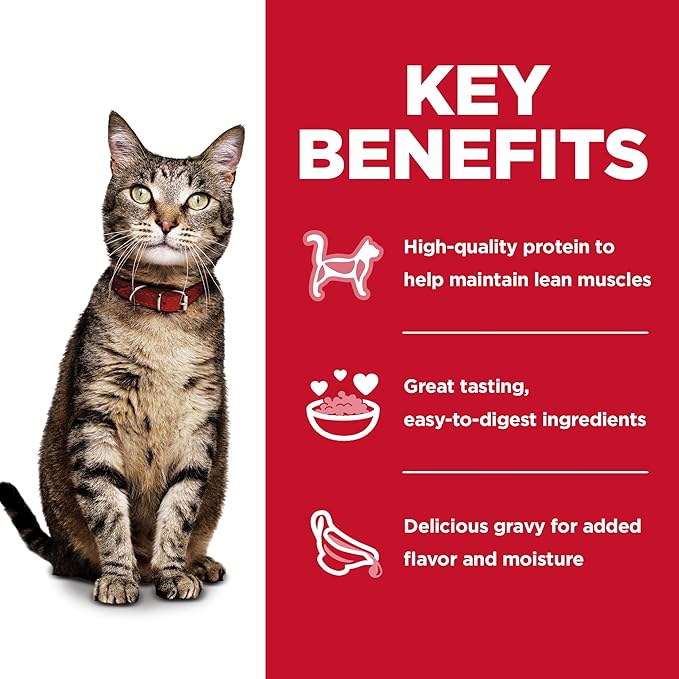 Hill's Science Diet Adult 1-6, Adult 1-6 Premium Nutrition, Wet Cat Food, Variety Pack: Tuna, Chicken, Ocean Fish Stew, 2.8 oz Pouch Variety Pack, Case of 12