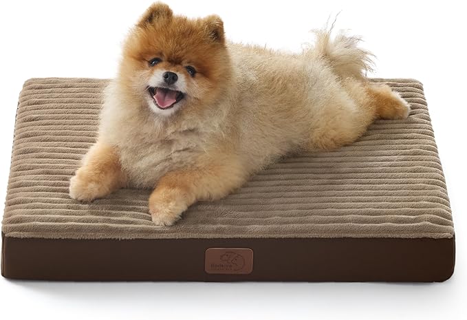 Bedsure Dog Bed for Small Dogs - Orthopedic Pet Beds with Removable Machine Washable Cover, NOT Waterproof Egg Crate Foam Puppy Pad, Suitable for Pet Up to 20 lbs, 23"x17"
