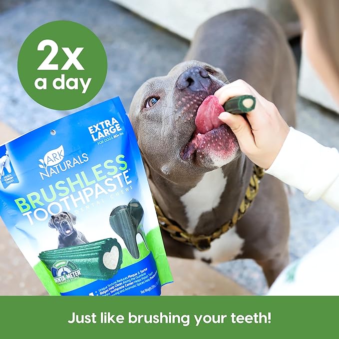 Ark Naturals Brushless Toothpaste, Dog Dental Chews for Extra Large Breeds, Freshens Breath, Unique Texture Helps Reduce Plaque & Tartar, 24oz, 6 Pack