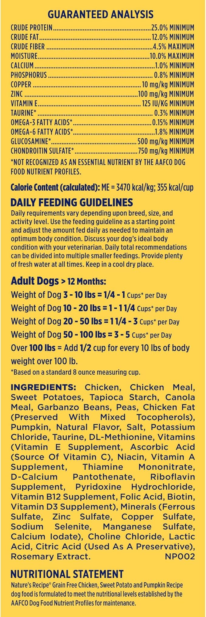 Nature′s Recipe Grain Free Chicken, Sweet Potato & Pumpkin Recipe Dry Dog Food, 4 lb. Bag