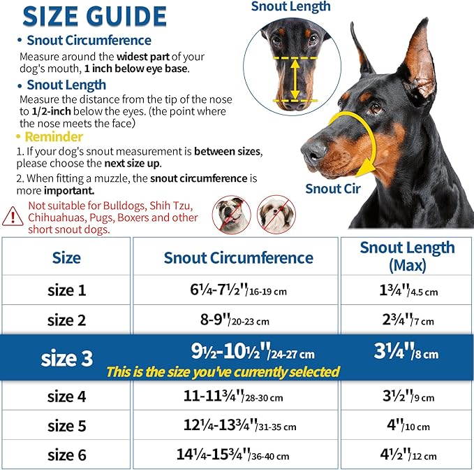 BARKLESS Dog Muzzle, Basket Muzzle Anti Biting Chewing, Sturdy Lightweight Cage Mouth Cover for Small Medium Large Sized Dogs, Allows Panting Drinking, Suitable for Grooming Trimming Training