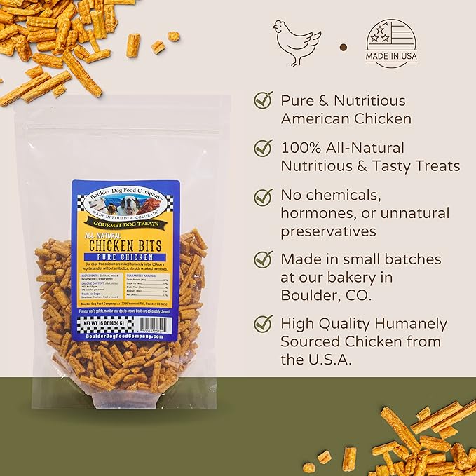Boulder Dog Food Company All Natural Bits Dog Treats, 8 Ounces (Chicken Bits)