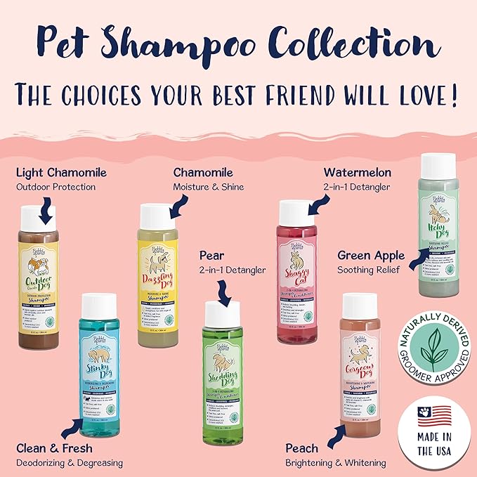 Bobbi Panter Dog Shampoo - Made in USA - All Natural Formula for Whitening All Coats, Enhances Shine & Moiturizes - Concentrated 20:1 for Professional Groomers - Peach Scent, 13 Oz (Case of 12)