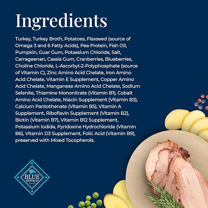 Blue Buffalo Basics Grain-Free Adult Wet Dog Food, Skin & Stomach Care, Limited Ingredient Diet, Turkey Recipe, 12.5-oz Can, 12 Count