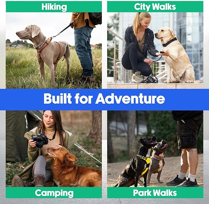 64oz Portable Dog Water Bottle for Hiking Travel Camping | 4-in-1 Stainless Steel Pet Water & Food Bowl Dispenser with Case & Strap