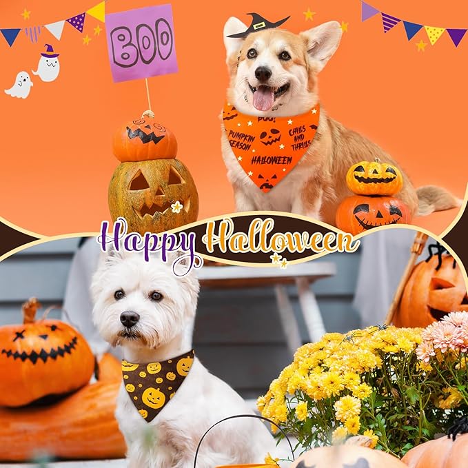 Preboun 100 Pcs Thanksgiving Christmas Dog Bandanas Bulk Holiday Bandanas for Dog Triangle Kerchief Bib Scarf Set for Pet Cat Party Costume Photo Props Accessories Pet Shops Owners Groomers, 25 Styles