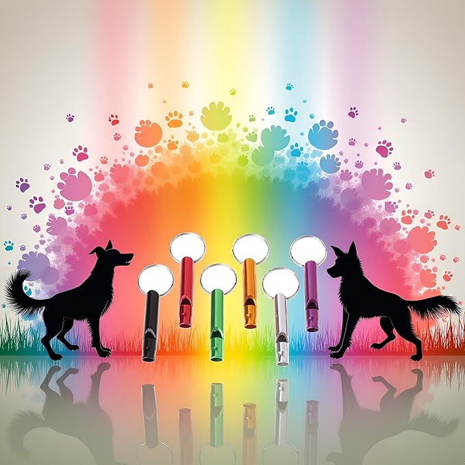 6Pcs Ultrasonic Dog Training Whistle - Metal Anti-Barking and Recall Whistles for Small to Large Dogs | Silent Dog Whistle for Pet Training,Pet Training Tools, Anti-Barking Devices