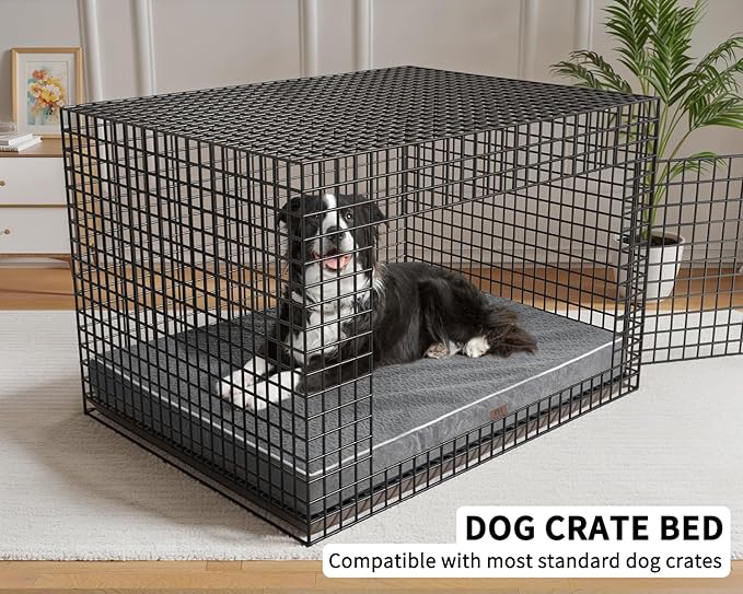 Dog Beds Large Sized Dogs,XL Orthopedic Washable & Waterproof Dog Crate Bed, W/Removable Cover Big Plush Pet Beds Mat, Egg Crate Foam Bed