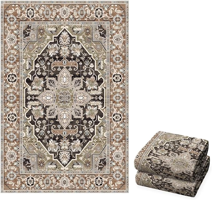 Lovewag Cat Litter Mat 2 Pack - Large 36x48 Machine Washable Easy Clean Non-Slip Waterproof Trapping Mats for Cats - (Sage Forest)