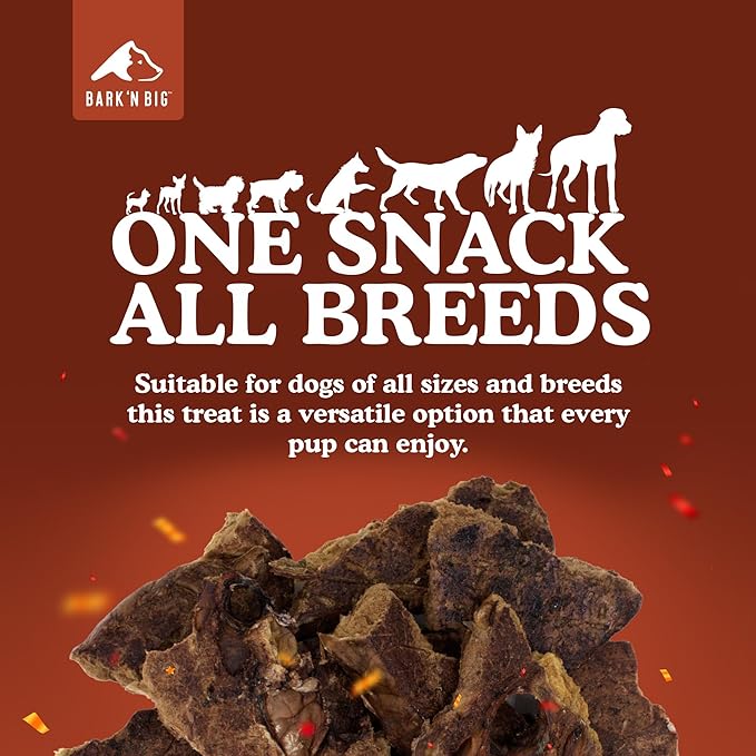 BARK'N BIG Bison Dog Treats - Single Ingredient Lung Dog Treats - Made & Sourced in USA - Dehydrated Bison, High Protein, Low Fat, Easily Digestible for Dogs with Sensitive Stomachs - 5 oz