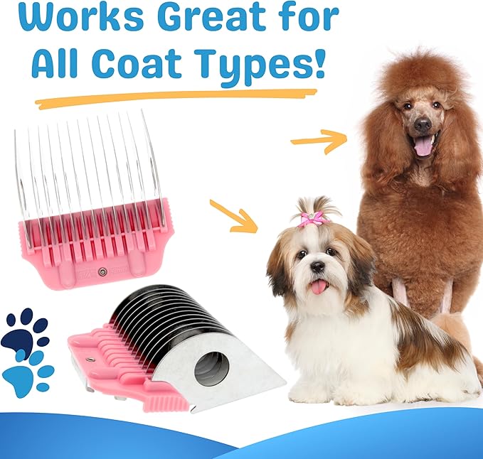 32MM 1 1/4" Cut Wide Clipper Guard Attachment for A5 Type Blade | Stainless Steel Blade for Professional Groomers and Stylist | Snap-On/Off Design (WIDECOMB 32MM)