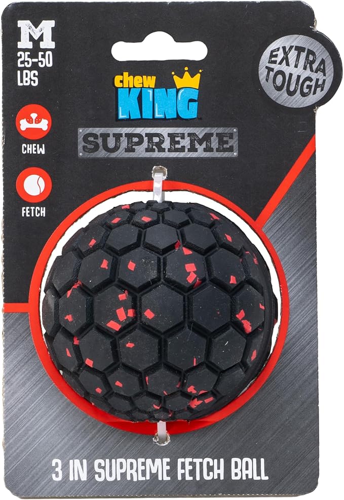 Chew King by Mammoth Supreme Dog Toy Collection, Medium 3" Supreme Fetch Ball
