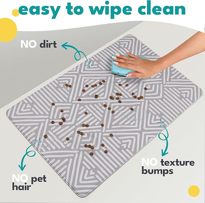 NALALAS Large Dog Mat for Food and Water, Cat Feeding Mat | Large Waterproof Dog Bowl Mat | Non-Slip Pet Food Mat for Floors | Pet Mats for Food and Water | Easy to Clean