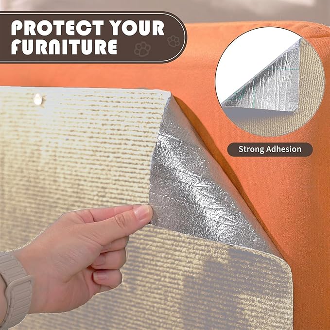 Trimmable Self-Adhesive Carpet,78.7"x15.8" Cat Scratch Mat for Furniture Couch or Wall Protector, Covering,DIY Climb Cat Scratcher Rug with Adhesive Hook Loop Tape