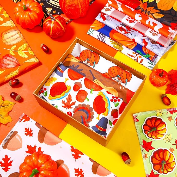 100 Pcs Fall Dog Bandanas Bulk Autumn Thanksgiving Day Dog Bandanas Adjustable Pumpkin Maple Leaves Pattern Pet Bibs Triangle Fall Thanksgiving Scarf Costume for Small Medium Pet Puppy