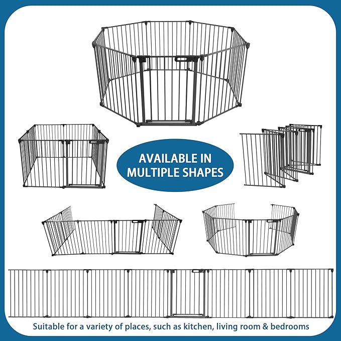 BalanceFrom Easy Walk-Thru Safety Gate for Doorways and Stairways with Auto-Close/Hold-Open Features, 36-Inch Tall, 205-Inch Wide, Graphite