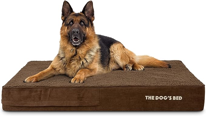 The Dog’s Bed Orthopedic Memory Foam Dog Bed, Brown Plush XL, Pain Relief for Arthritis, Hip & Elbow Dysplasia, Post Surgery, Lameness, Supportive, Calming, Waterproof Washable Cover