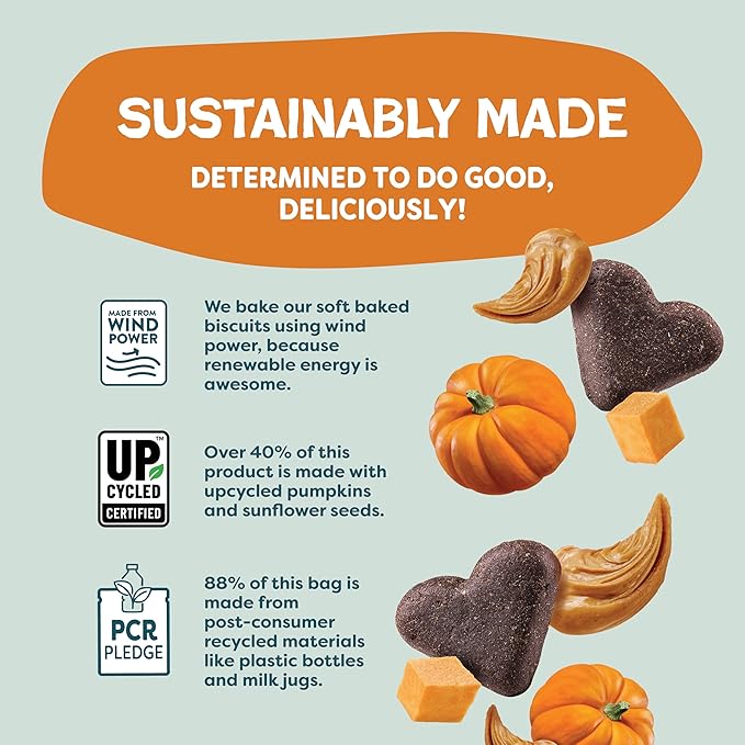 Shameless Pets Soft-Baked Dog Treats, Pumpkin Nut Partay - Natural & Healthy Dog Chews for Digestive Support with Fiber - Made in USA, Free from Grain, Corn & Soy - 1-Pack