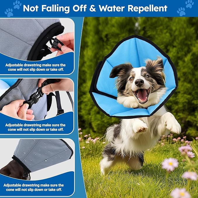 Dog Cone Collar for Dogs After Surgery Extra Long, Adjustable Comfy Dog Elizabethan Pet Collar Cone for Large Dogs Anti-Lick Protective Wound