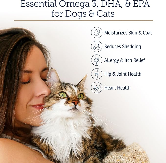 Rx Vitamins Ultra EFA Omega 3 Fish Oil for Dogs & Cats - Promotes Heart, Brain, and Joint Health with Vitamin E, Biotin, and Zinc - Liquid Fish Oil for Itch Relief & Dog Shedding - 16 oz