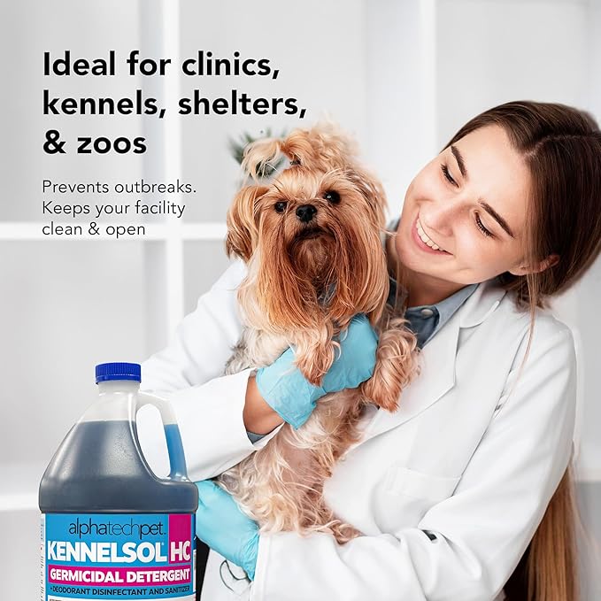 KennelSol HC 1-Step High Concentrated Kennel Cleaner - 1 Gallon Liquid Disinfectant, Effective Against Bacteria and Viruses, Deodorizer by Alpha Tech Pet