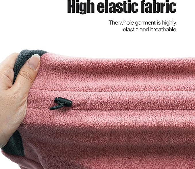 Dog Winter Coat - Warm Fleece Jacket, Windproof Pullover Bodysuit, Fullbody Pajamas Onesie for Medium Large Dogs (XSmall, Pink)