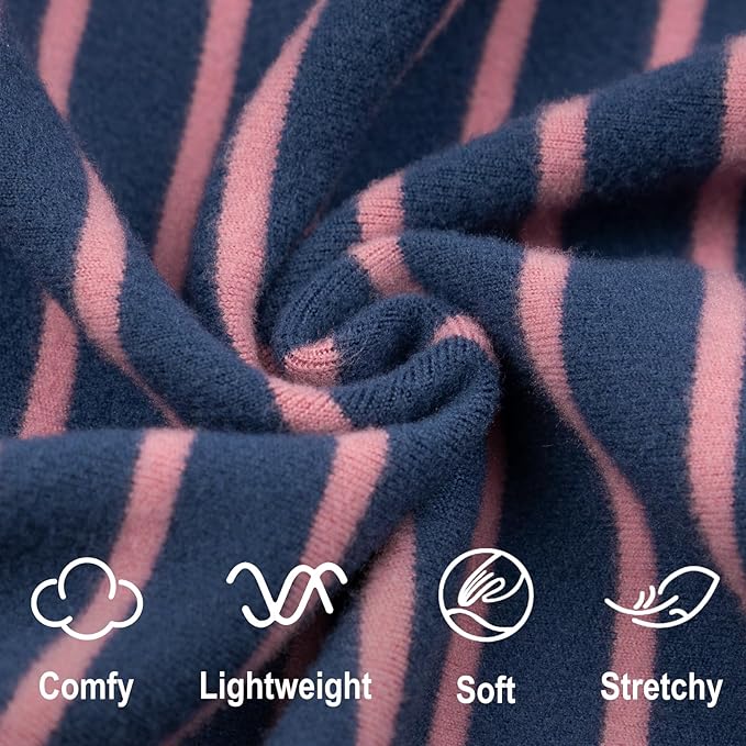 KYEESE Dog Pajamas, Soft 4 Legs Doggie Jammies, Striped Velvet Fleece Dog PJS, Pet Jumpsuit Puppy PJS, Soft Pajamas Stretchable Outfit, Cozy Onesie Sleepwear,Navy Blue Striped, Small