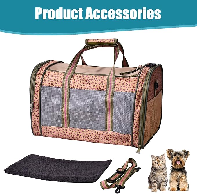 Soft-Sided Kennel Pet Carrier for Small Dogs, Cats, Puppy, Airline Approved Cat Carriers Dog Carrier Collapsible, Travel Handbag & Car Seat