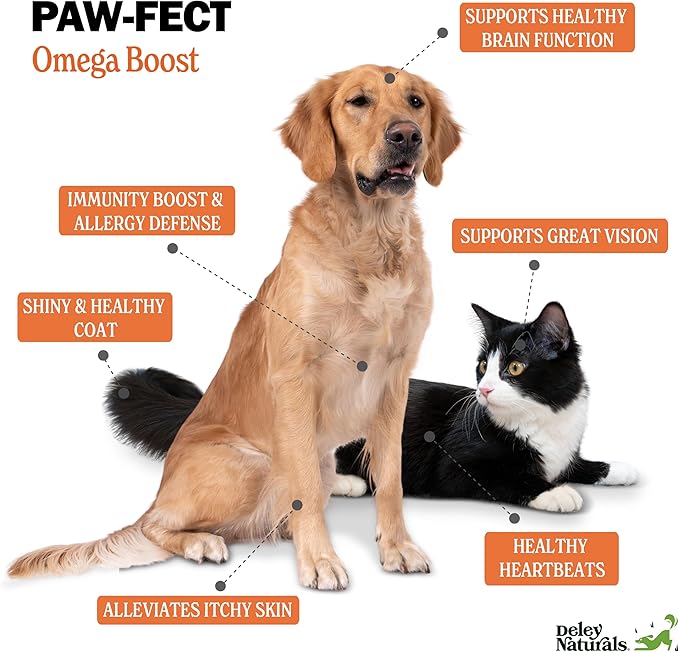 Deley Naturals Wild Alaskan Salmon Oil for Dogs - New & Improved Salmon Oil Plus Formula - Fish Oil for Dogs with DHA EPA Omega 3 & 6 Fatty Acids - Omega 3 Fish Oil for Skin & Coat - 16oz Made in USA