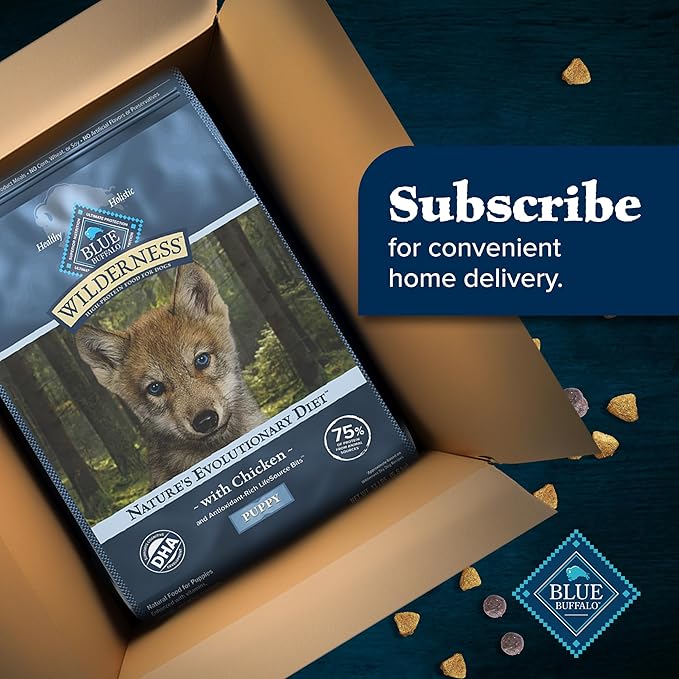 Blue Buffalo Wilderness High-Protein Natural Dry Food for Puppies, Chicken Recipe, 4.5-lb. Bag