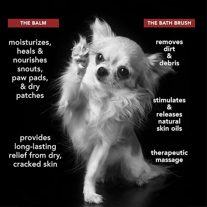 Pride and Groom The Tool Kit – Dog Grooming Gift set of 7.1oz of Foaming Waterless Shampoo, 2.5oz of Moisturizing Balm, and a Versatile Brush to Cleanse, Moisturize, Detangle and More in Between Baths