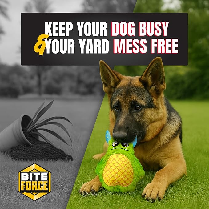 Bite Force - Durable & Strong Dog Toy with Squeaker, Kevlar-Reinforced for Aggressive chewers,