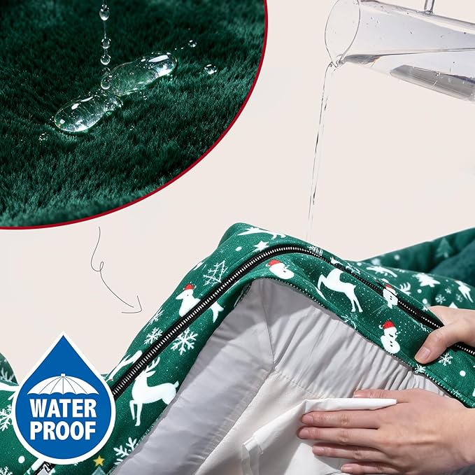 Comfort Expression Orthopedic Dog Bed for Extra Large Dogs 42x30 Inch, Waterproof Supportive Memory Foam XL Pet Bed with Removable Bolsters, Dog Couch with Washable Cover & Non-Slip Bottom, Green