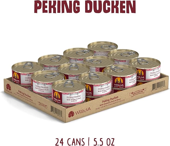 Weruva Classic Dog Food, Peking Ducken with Chicken & Duck in Gravy, 5.5oz Can (Pack of 24), Multi